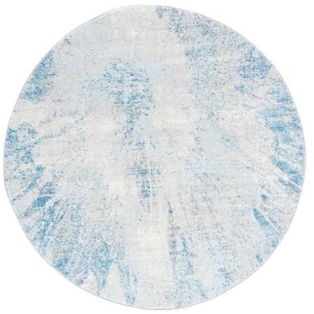 Safavieh 3 x 3 ft. Tulum Contemporary Round Power Loomed Rug; Grey & Blue TUL228F-3R